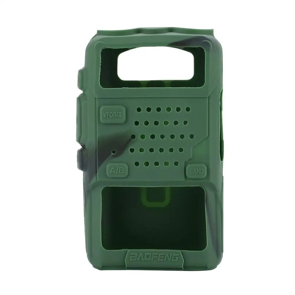 Силиконовый резиновый чехол бампер BAOFENG UV-5R чехол для двухстороннего радио F8+ UV 5R UV-5RE DM-5R портативная рация uv5r аксессуары - Цвет: Зеленый