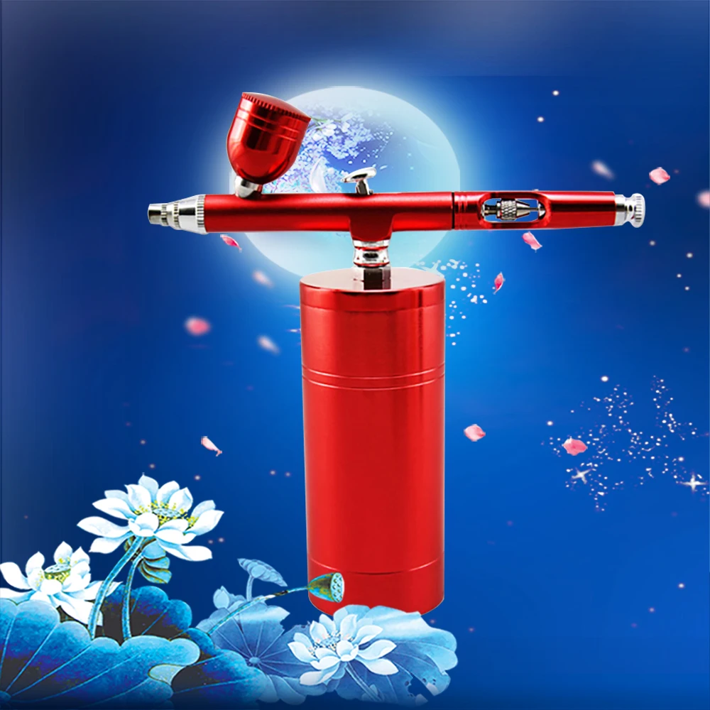 

Airbrush Kit Single Action Air Brush Makeup Set with Mini Compressor For Nails Design Tattoo Model Painting Space Gray