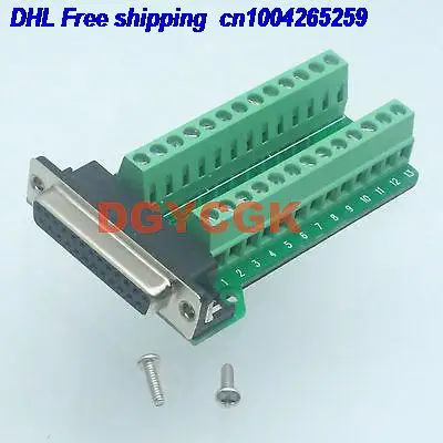 

EMS/ DHL 50pcs DB25 D-SUB female jack 25-pin port 2 row Terminal breakout PCB Board connector 22db