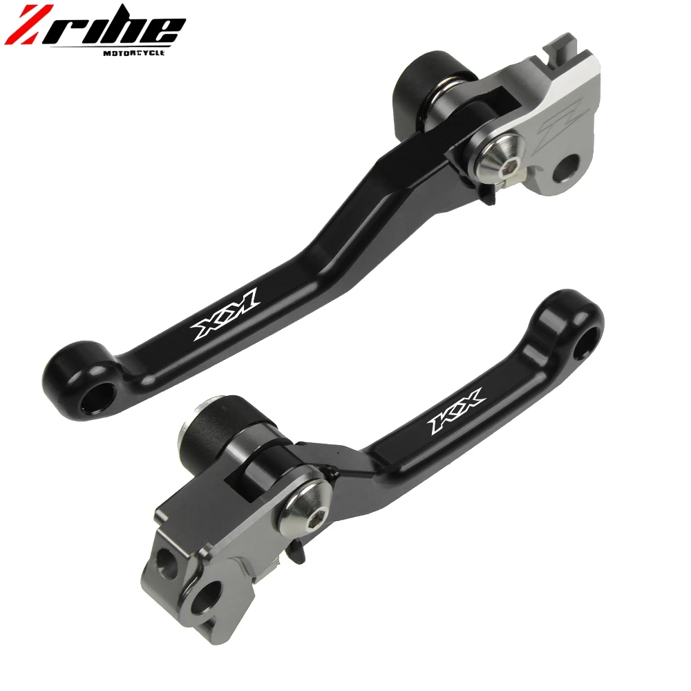 Мотоциклетный тормоз сцепления Сводные Рычаги Для Kawasaki KX65 KX85 KX125 KX250 KX250F KX450F Байк велосипед, способный преодолевать Броды для KX 65 85 125 250 250F 450F F - Цвет: Black