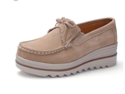 2024 Spring Women Flats Shoes Platform Sneakers Slip On Flats Leather Suede Ladies Loafers Casual Shoes Women loafers shoes