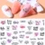 Русские Буквы Nail Art Sticker Decal 3D New Year Slider Nail Design Nail Art Decoration Аксессуары Маникюрная Бумага LECA608-653