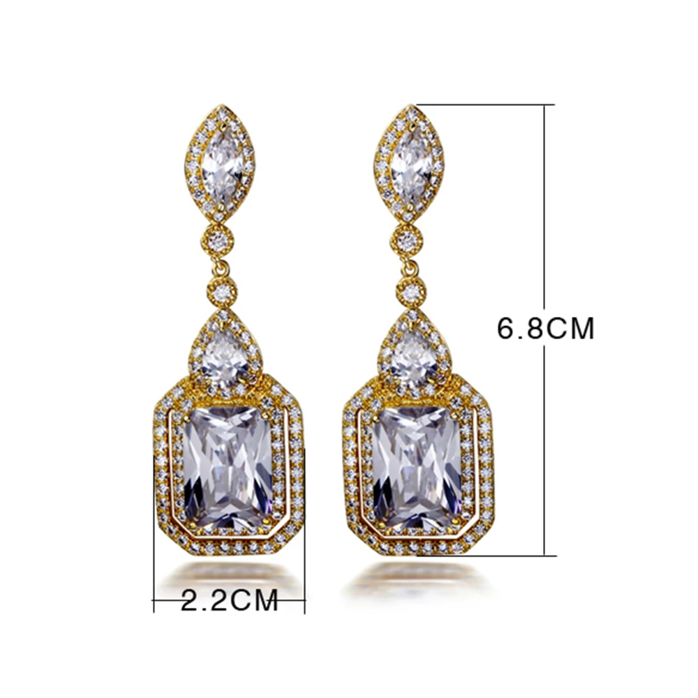 big square crystal earrings