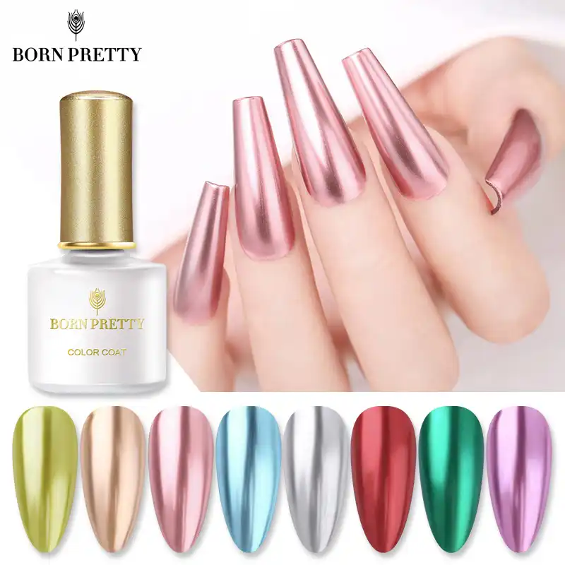 nacido bastante metal esmalte gel metalico espejo arte de unas de gel uv barniz para diseno de unas no lampara necesitaba unas decoraciones
