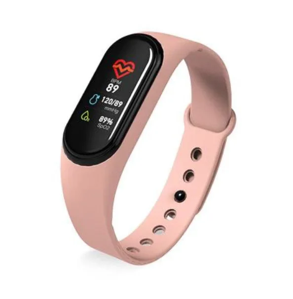 M4 спортивный браслет монитор здоровья Часы heart health с кровяным давлением Водонепроницаемый браслет для мужчин и женщин одежда - Цвет: Розовый