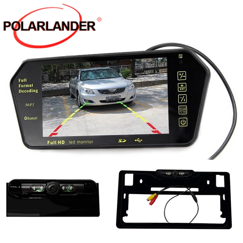 HD 7 дюймов TFT ЖК-дисплей MP5 USB/SD/FM трансимиттер система парковки 800*480 камера заднего вида ночное видение автомобильное зеркало монитор