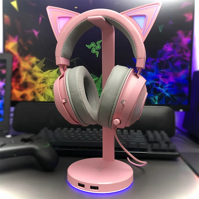 Station de base pour casque Razer Chroma V2, lumière RVB, HUB USB