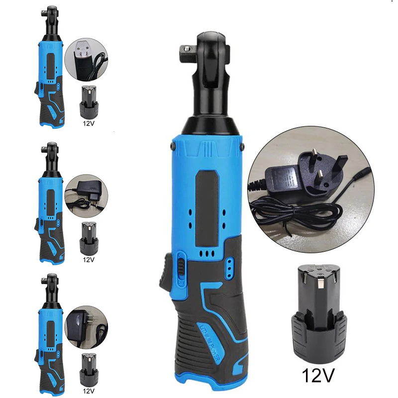 1*Wrench 1*Battery 1*Charger Tools Accessories12V 40NM Wireless Rechargeable Electric Ratchet Wrench Kit with Battery Charger