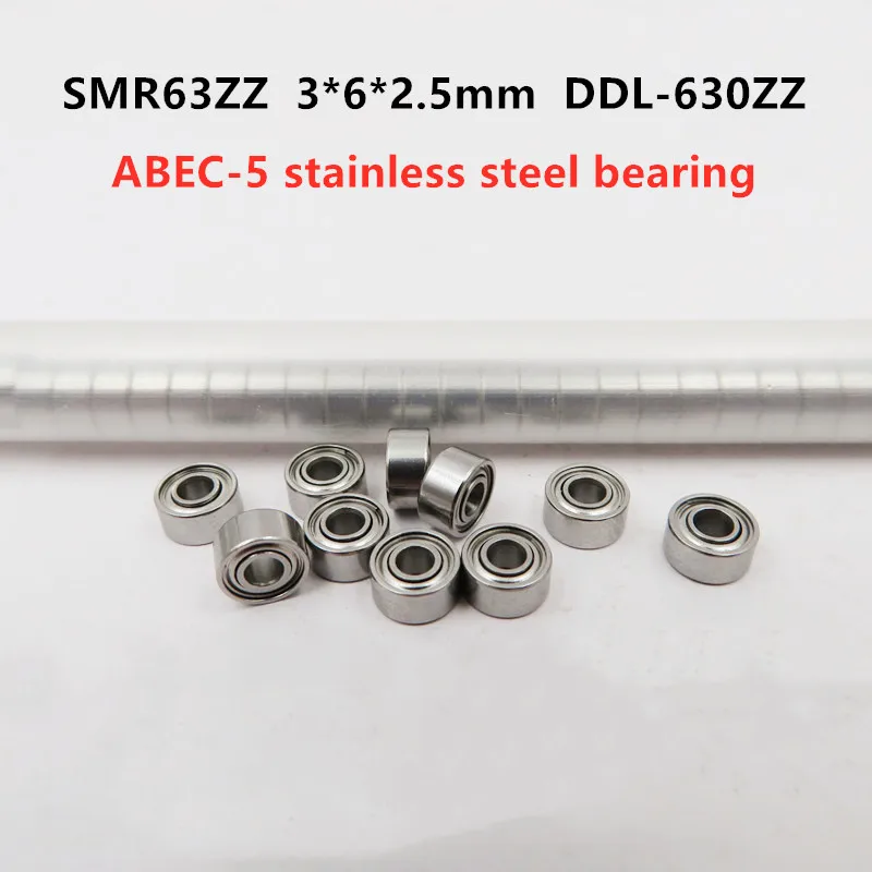 

50 шт ABEC-5 SMR63ZZ 3*6*2,5 мм DDL-630ZZ precision из нержавеющей стали, миниатюрный шарикоподшипник SMR63 3x6x2,5 мм