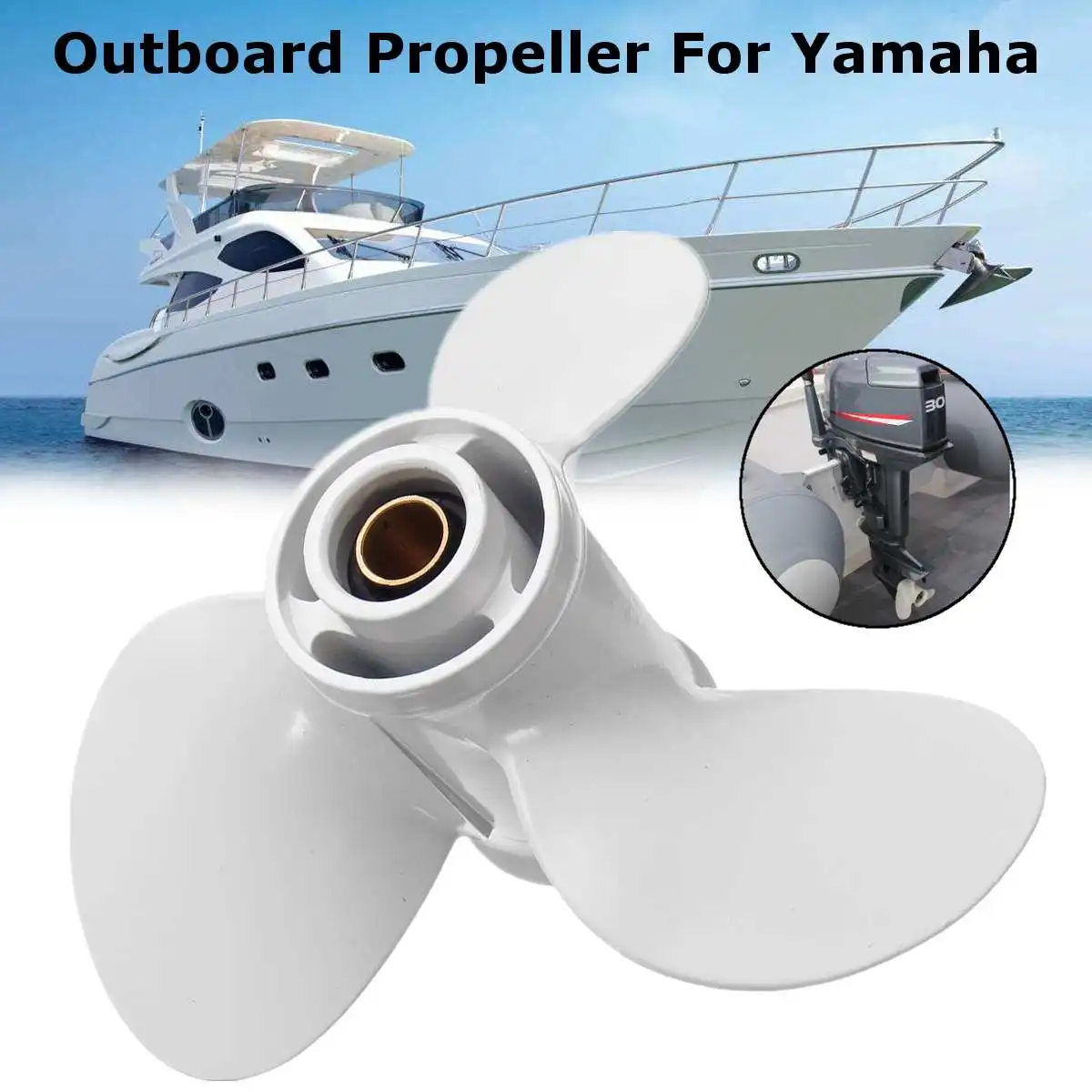 Audew 9-7/8x12 морской подвесной Пропеллер для Yamaha 20-30HP 664-45954-01-EL алюминиевый сплав Морской Пропеллер 10 сплайн зуб