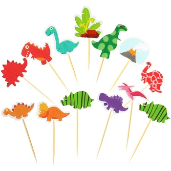 

Happy Birthday Dinosaur Theme Paperboard Cupcake Toppers With Sticks Baby Shower Event Party Decorations Cake Toppers 96pcs