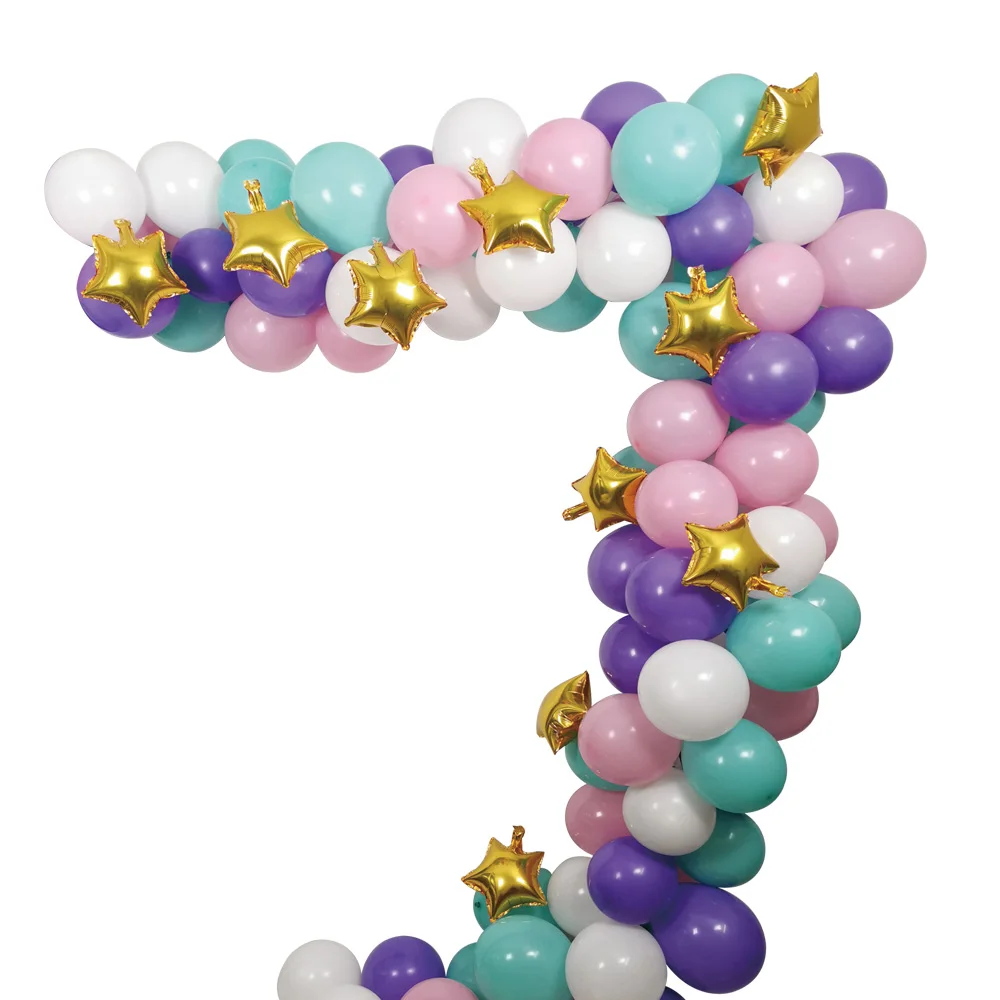 

Unicorn Balloons Arch & Garland Kit, Gold Mylar Star Balloons Set for Baby Shower Unicorn Party Supplies Birthday Decorations.