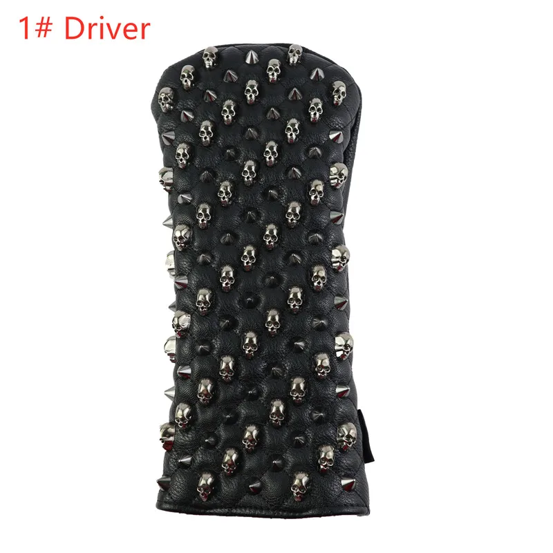 Black Driver NRC головки для гольфа Чехлы для#1 водителя#3#5 Фарватера Вудс клубов головные уборы и взаимозаменяемые No. Tag-Черный череп заклепки - Color: Black Driver
