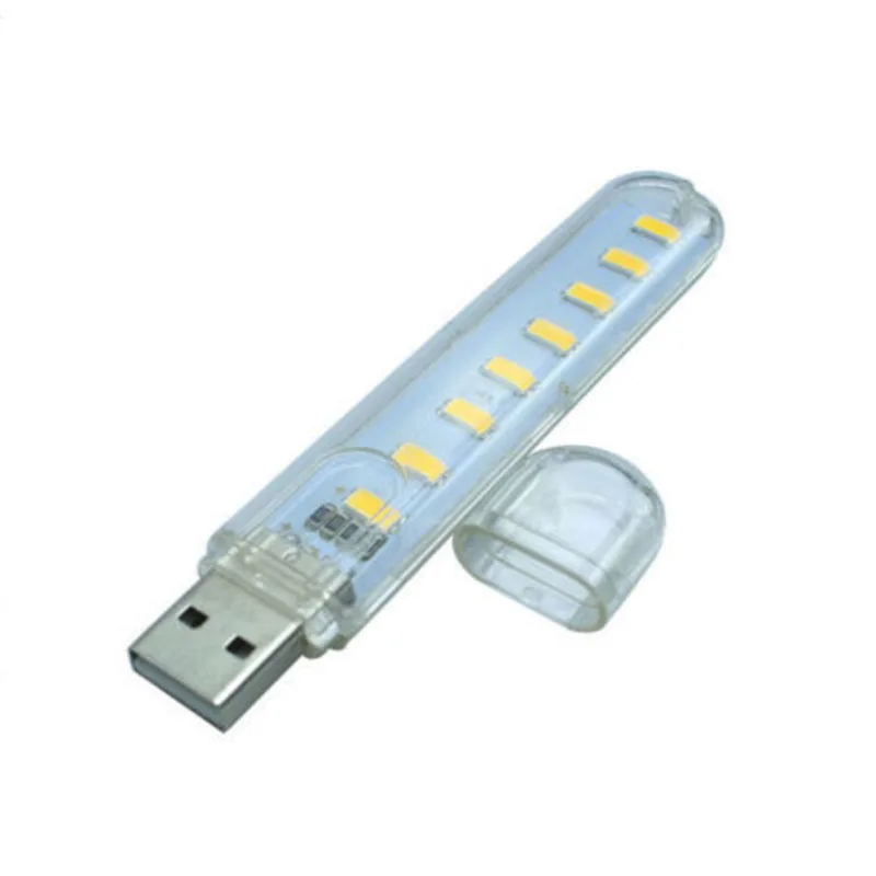 3-5V USB Powered лампа 8 светодиодов ночной Светильник фонарь для чтения ультра яркая лампа
