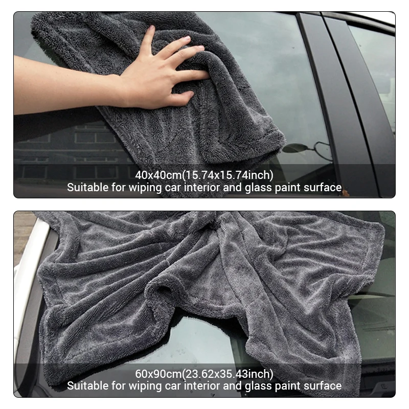 Microfiber Towel 1200GSM/600GSM Double-Sided Super Absorbent Car Wash Cleaning Cloth Scratch Proof Soft Lint