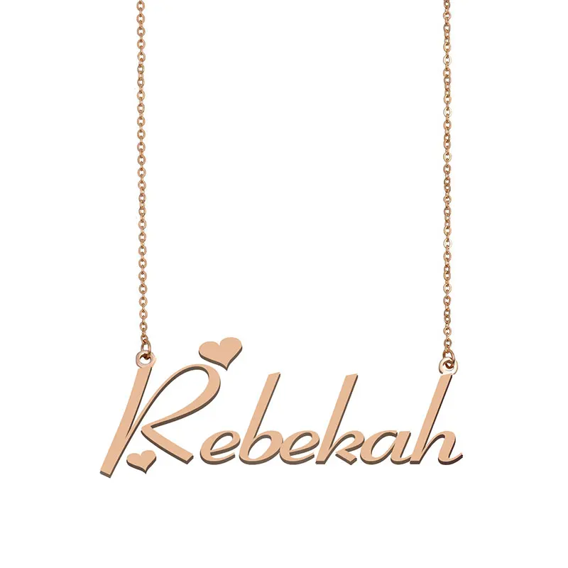 

Девушка Имя Rebekah имя ожерелье на заказ золотой кулон для женщин девушки Лучшие Друзья День рождения Свадьба рождественские дни матери подарок