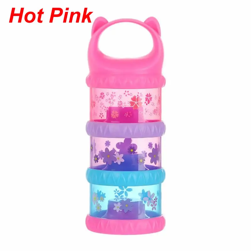 Hot Pink 3 Слои Портативный Детские Еда ящик для хранения сухого молока Коробки Дети Ясельного возраста молочный контейнер CORB - Цвет: Hot Pink