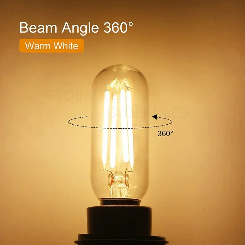 2pcs E12 E14 에디슨 LED 전구 4W 냉장고 빛 PC 투명도 램프 샹들리에에 대 한 220V 필 라 멘 트 COB 램프 교체 40W HalogenLamps