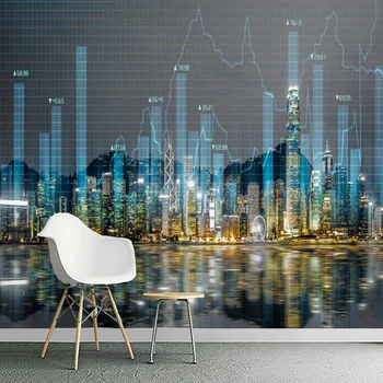 

Custom Any Size Mural Wallpaper 3D City Night View Wall Painting Living Room Restaurant Creative Fresco Self-Adhesive 3D Sticker