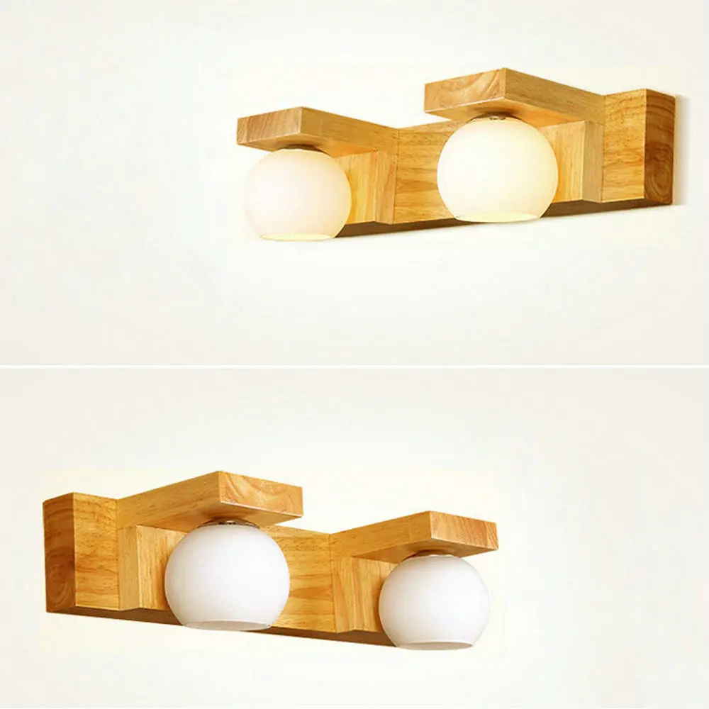 Luminária de Parede Moderna para Espelho de Banheiro Longa de Madeira Interior de Casa Lâmpada Iluminação g4 Led 110v 220v 12 Luminárias de parede