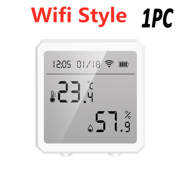 WIFI Zigbee Temperature And Humidity Sensor Indoor Hygrometer Thermometer With LCD Display Support Alexa Google Assistant
