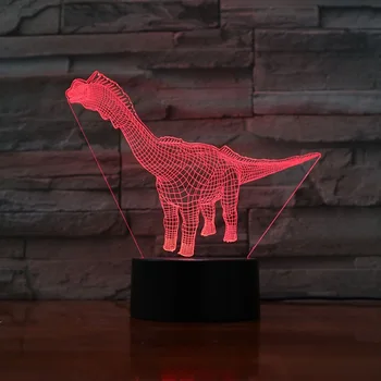 

3D Lamp Decoration Jurassic World Brachiosaurus Dinosaur Teenager Present Dropshipping 7 Colors with Remote Led Night Light Lamp