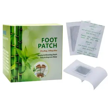 

Bamboo Vinegar Foot Patches Detox 50Pcs/set Beauty Foot Slimming Care Patches Sleep Adhesive Feet Improve Cleansing Feet Ca H2O8