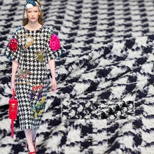 Перламутровый шелк Франция люрекс твидовая ткань Хаундстут осенний пиджак платье костюмы материалы для одежды швейная ткань метр