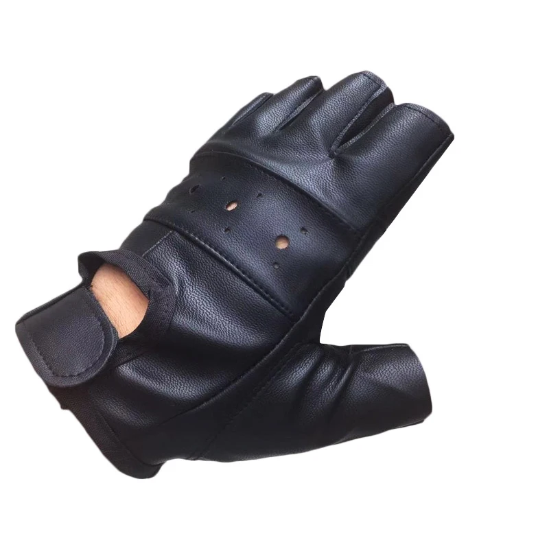 Longkeperer унисекс черные ПУ кожаные перчатки без пальцев модные женские половина пальца вождения Женские варежки мужские фитнес панк Luvas
