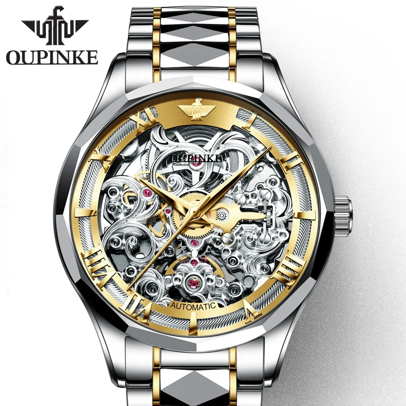 Oupinke Top Brand Luxury Men Automatic Mechanical Watch Skeleton Tungsten  Steel Waterproof Self-wind Sapphire Glass Wristwatch - Mechanical  Wristwatches - AliExpress
