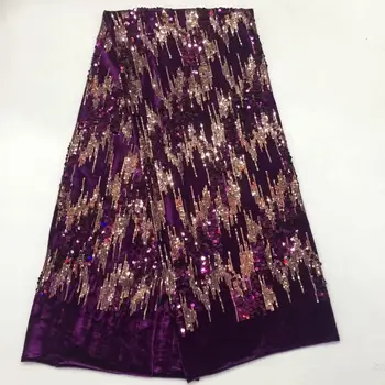 

Lace Materials African Sequin Fabric, Leaf Design Wedding Lace New Dresses, Burnt purple Lace Newest Women Dress FD117