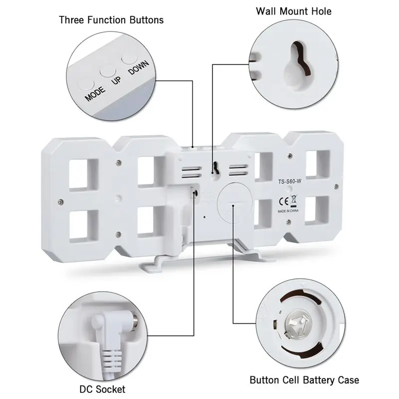 3D светодиодный настенные часы современный цифровой будильник дисплей для дома