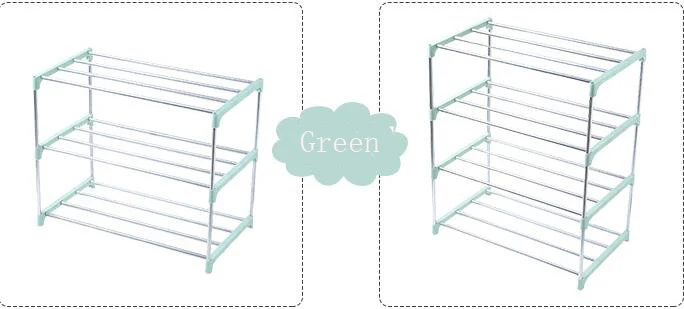 3 layers-Green Стеллаж для обуви, для дома, общежития, съемные стеллажи для обуви, органайзер для хранения, для гостиной, из нержавеющей стали, полка для обуви, шкафы для обуви - Цвет: 3 layers-Green