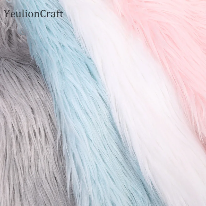 

YeulionCraft Long Rabbit Faux Fur Fabric For Patchwork Sewing Material Garment Diy Home Decoration