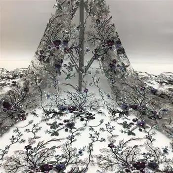 

Upscale French Tulle Lace Fabric High Quality African Nigerian Lace Fabric 2020 Latest Sequins Lace For Evening Party LR20211