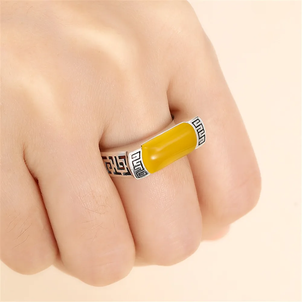 Ring Blank for 5x12mm/6x13mm/7x15mm/8x17mm Saddle Cabochons Thai Sterling Silver Adjustable Band Ring Setting SR0009