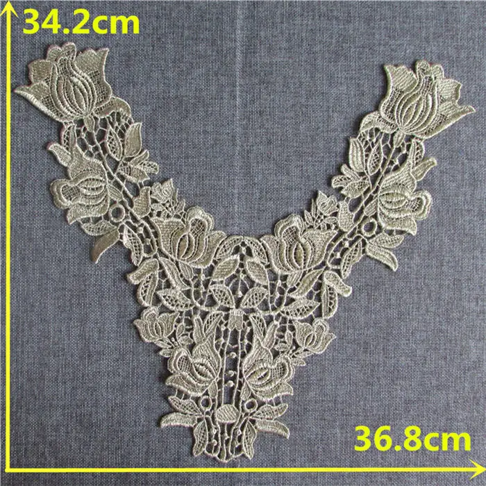 Золотой цветочный кружевной воротник тканевый отделка DIY вышивка кружевной ткани декольте Аппликация шитье ремесло YL204-YL213