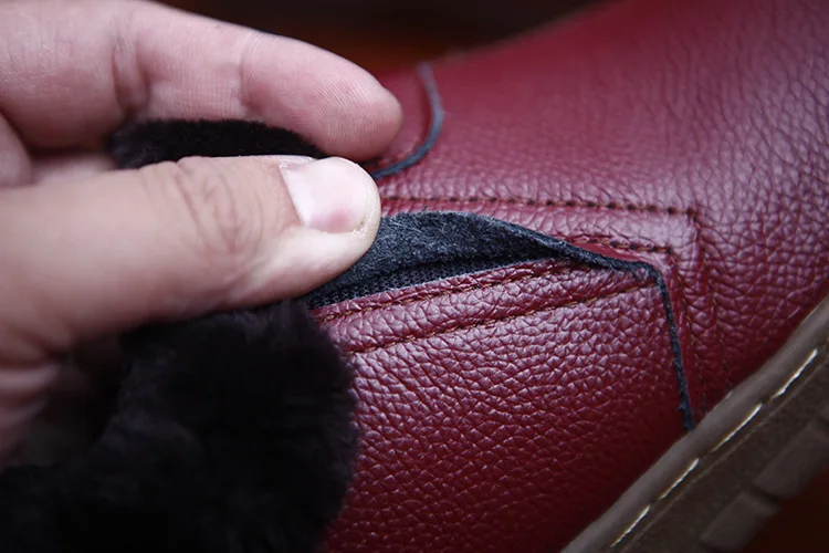 

Full-grain Leather Cotton Slippers Cover Heel Winter Men And Women Old Man Anti-slip Warm Household Genuine Leather Thick Bottom