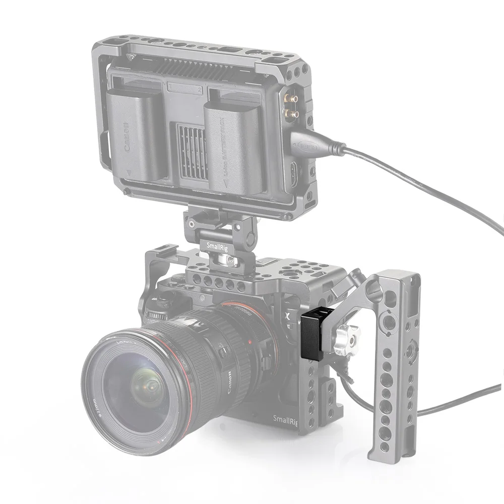SmallRig 카메라 클램프, 알루미늄 콜드 및 핫 슈 마운트 어댑터, 카메라 조명에 장착하기 위한 1/4 장착 나사 포함, 슈 핸들, 2 개