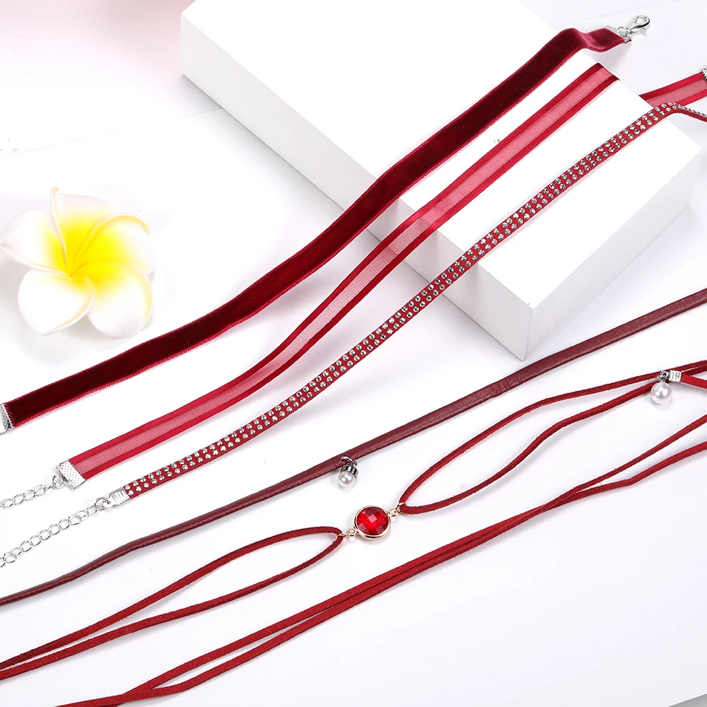 Flower Choker Necklaces Set (30)