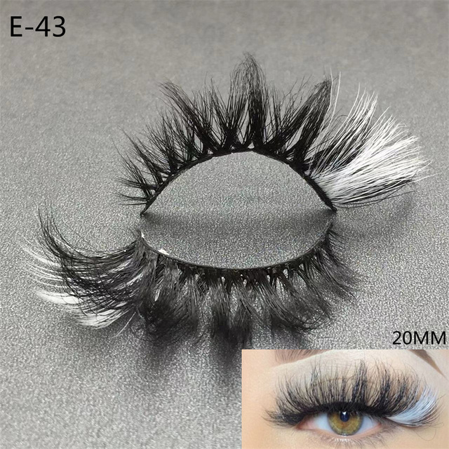 3D Mink Eyelashes Colorful 100% Mink Lashes Mix Color Pink Blue Red White False Eyelashes Fluffy Soft Cilias Vendor