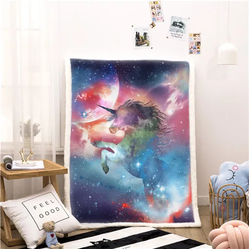 19 Мягкое Флисовое одеяло с рисунком единорога для кровати/дивана, 150x200 см - Цвет: 19