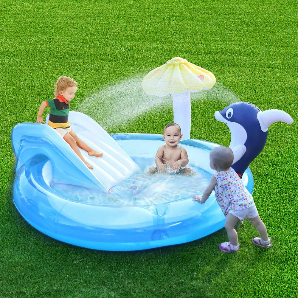 Piscine Gonflable De 190cm Pour Bebe Toboggan Accessoires De Jeux D Eau Pour Bebe Jardin Fete Aliexpress