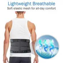 Поясничный Поддерживающий Пояс Нижняя Скоба для облегчения боли в спине Двойные Регулируемые ремни дышащая сетка для похудения