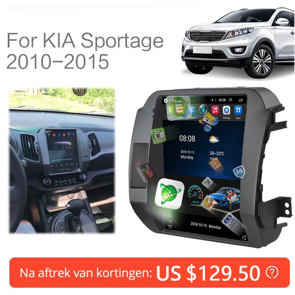 Автомобильный мультимедийный плеер 2G + 32GROM 2.5D Android 9 0 2Din GPS для KIA sportage 2011-2015 Tesla Style