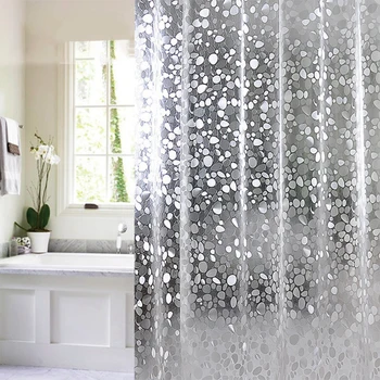 

Shower Curtain Mosaic Waterproof PVC Mildew Proof Odorless Environmental Thickened 3d Curtains Home Decoration
