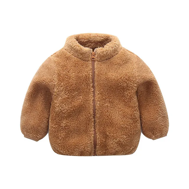 Коллекция года, новое зимнее плюшевое теплое пальто для девочек Теплая Флисовая Праздничная теплая куртка зимний комбинезон, От 1 до 5 лет, Детское пальто на молнии, верхняя одежда детская одежда