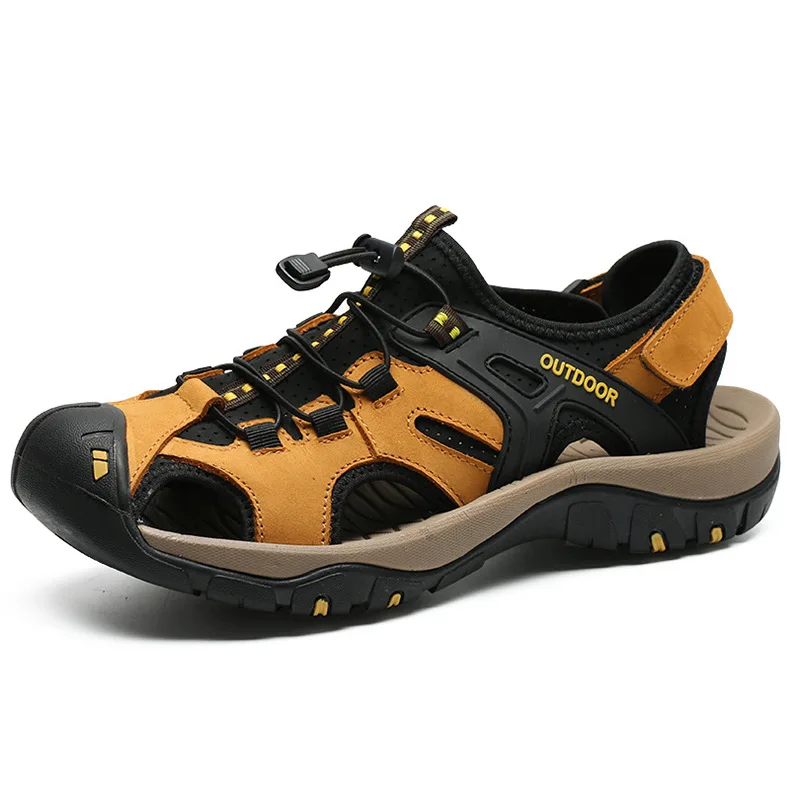Beach Sandalias Male Breathable Design Water Sneakers Summer Outdoor Genuine Leather Casual Sports Sandals Men Roman Trekkinglgb | Обувь