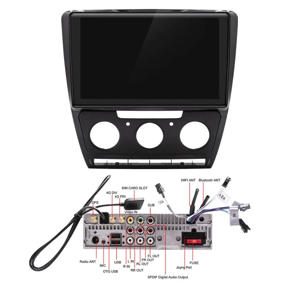 10," RDS стерео для Skoda Octavia 2 A5 2007 2008 2010 2011 2012 2013 Android радио gps мультимедийный плеер навигация SWC