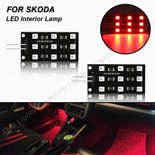 2Pcs LED Interior Lamp For SKODA Kodiaq Karoq VW Arteon SEAT Ateca Leon Ibiza Toledo Audi A4 A3 A8 Footwell Lamps Indoor Light